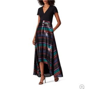 Badgley Mischka Sequin Stripe Skirt Dress